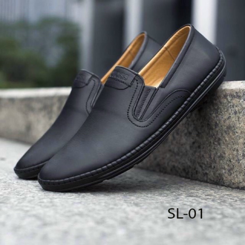 Giày lười nam da PU mềm Khâu đế Cao Cấp