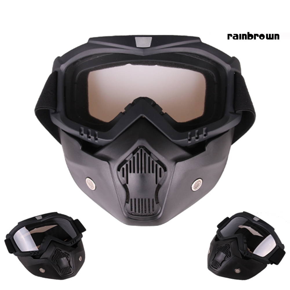 Mặt nạ kính bảo hộ chống tia uv chắn gió có thể tháo rời gắn mũ bảo hiểm cho người đi xe máy