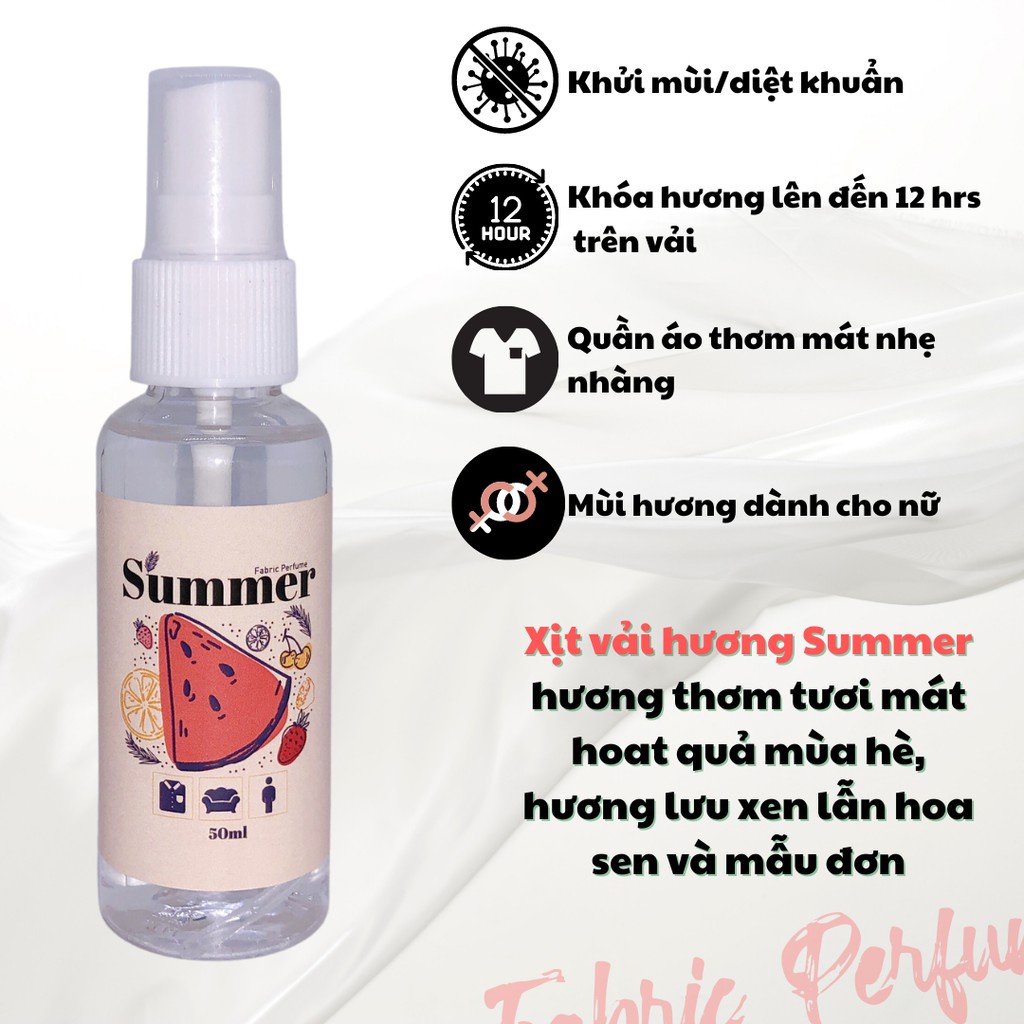 Xịt Vải Bodymist Hương Bodymist Fabric Perfumer 50ml Hương Thơm Học Sinh