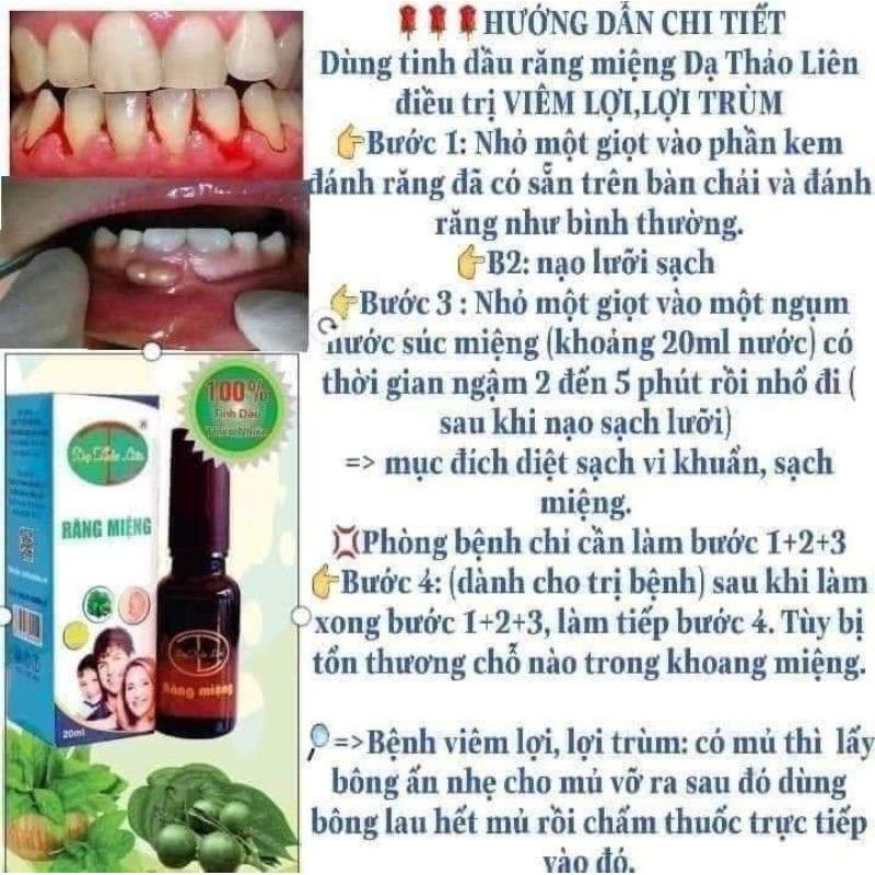 răng miệng dạ thảo liên lọ 20ml