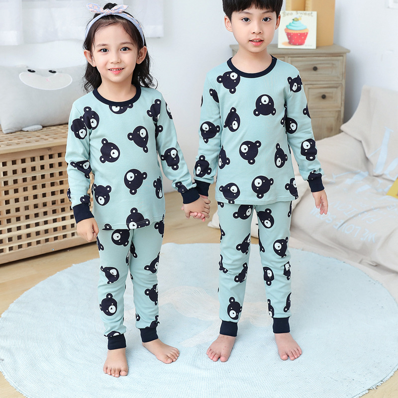 Children's pajamas, cotton clothes, cartoon boys and girls home clothes