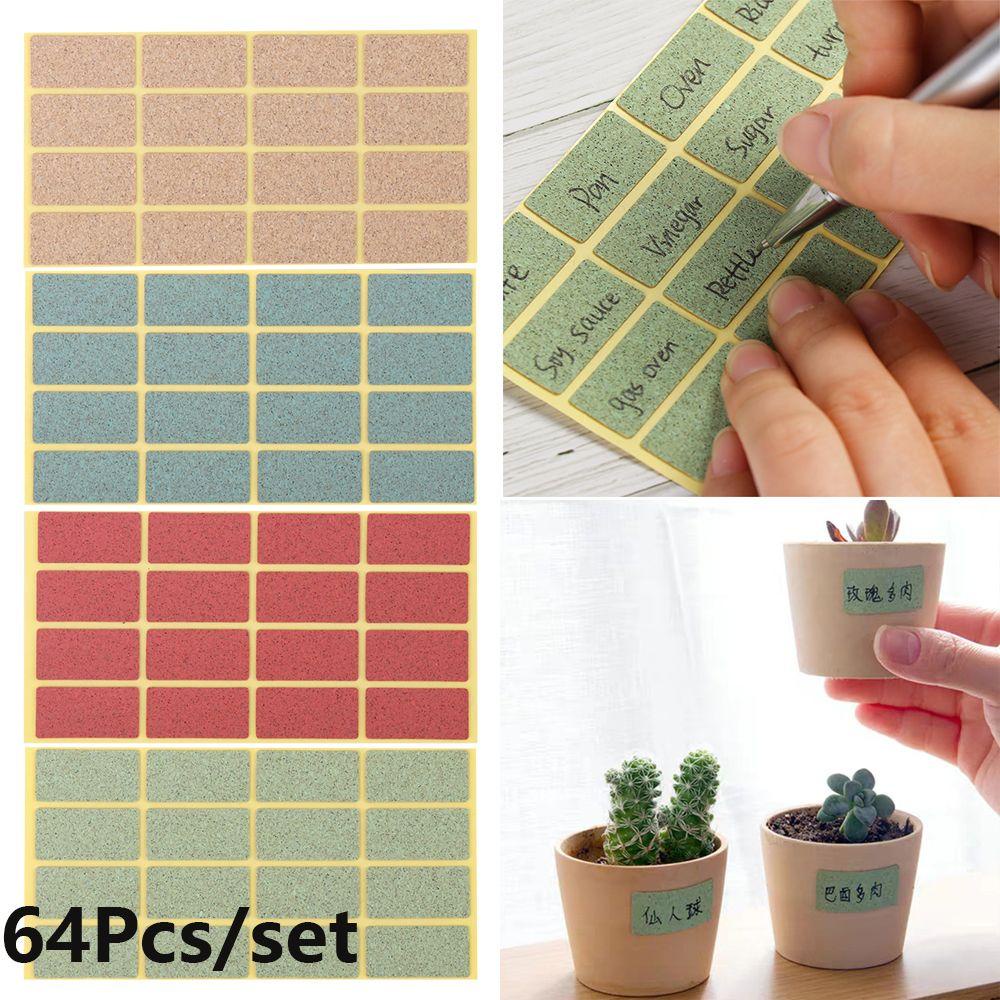 RAINBOW Set 64 Nhãn Dán Phân Loại Túi Bánh Quy Sắp Xếp Gọn Gàng Bằng Gỗ