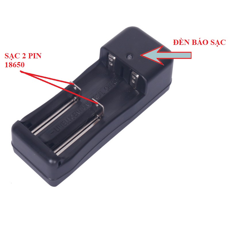 Đế sạc pin đa năng 2 khe cho các loại pin 18650, 18670, 18500, 14500, 16340, 10440, 123A