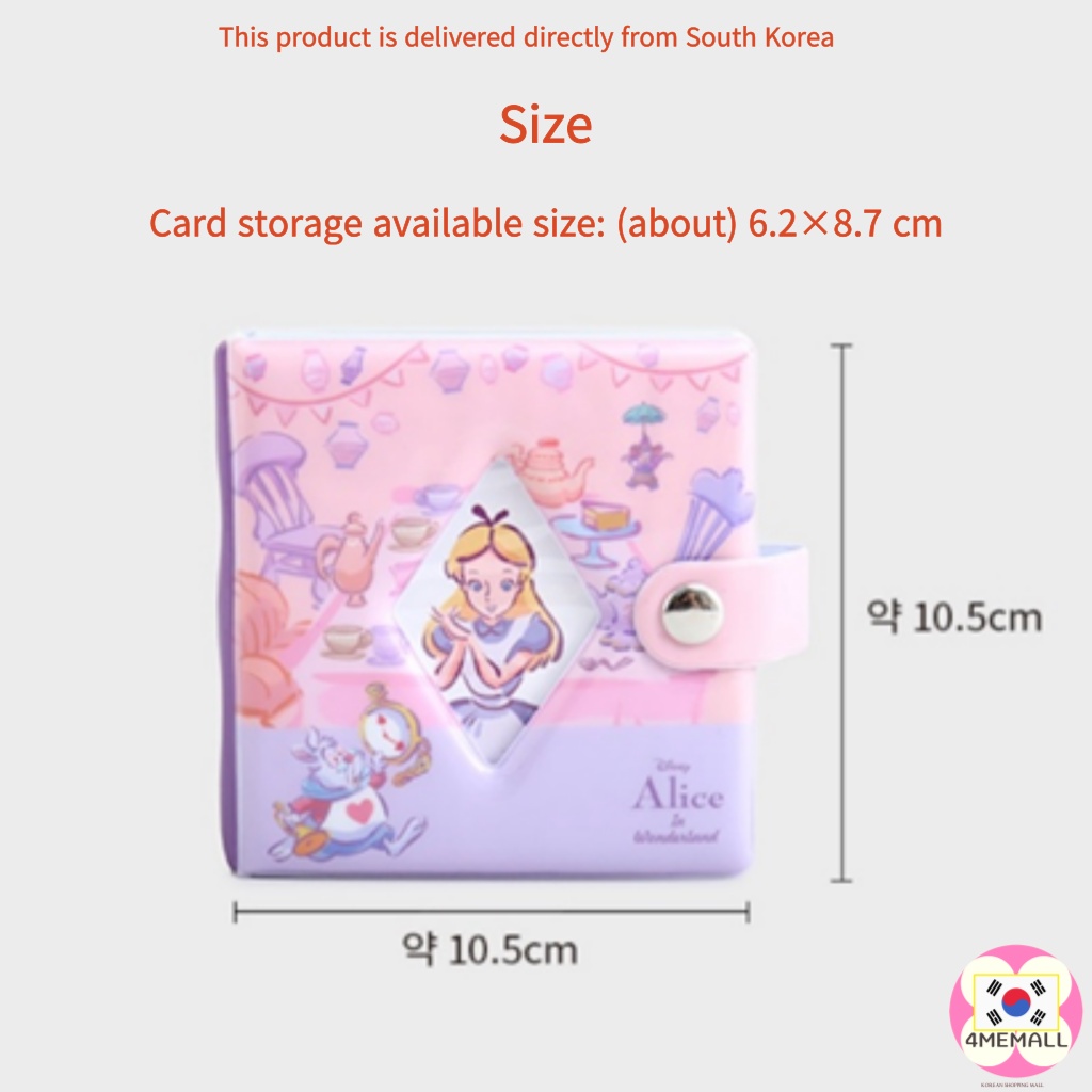 Disney Alice Photo Card 3 Hole Binder Photo Album & Refill, Binder Type, Collect Book, Call Book, Idol