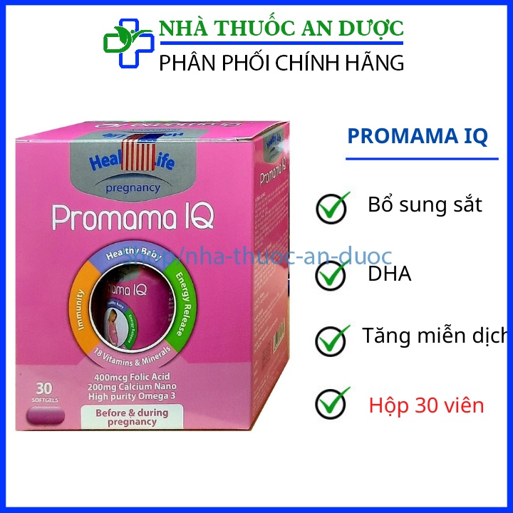 Vitamin Cho Mẹ Bầu Promama IQ- Hộp 30 viên bổ sung vitamin và dưỡng chất cần thiết cho phụn nữ mang thai