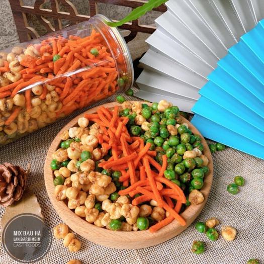 Bắp Tá Lả Mix 3 Vị 500g Bao Gồm Đậu Hà Lan  Bắp  Bim Bim Que - Ăn Vặt Chị Nhỏ