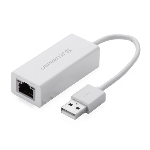 Đầu đổi USB 2.0 sang Lan RJ45 Ugreen 20253 (Màu trắng)