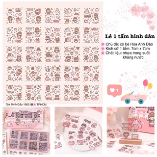 [sticker] LẺ 1 TẤM - Hình dán Cô bé Hoa Anh Đào - trang trí Bullet Journals, laptop, máy tính, mỹ thuật sáng tạo … 🐻🌸🌸