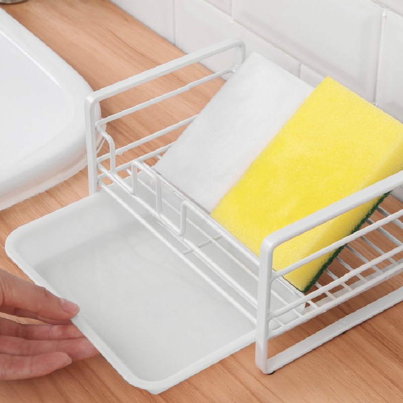 Giá đỡ bằng xốp sắt có thể tháo rời xà phòng thép với Khay thoát nước cho nhà bếp Bor