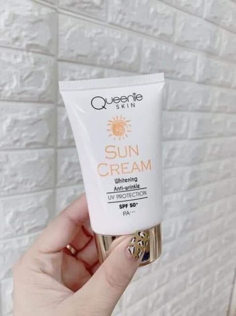 Kem chống nắng QUEENIE tặng kèm mask đắp mặt nạ