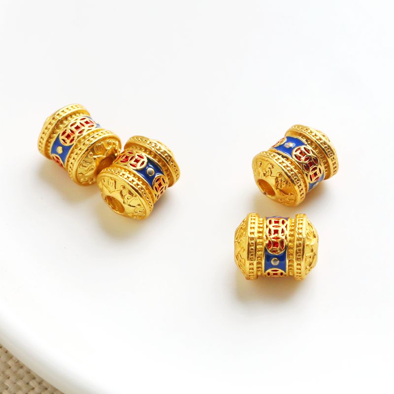 Hạt Xỏ Lỗ Đồng Mạ Vàng 18k 10mm Dùng Làm Trang Sức diy