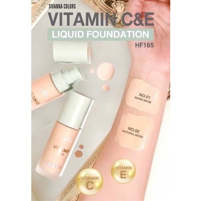 KEM NỀN CHỨA TINH CHẤT DƯỠNG DA SIVANNA COLORS VITAMIN C&amp;E LIQUID FOUNDATION HF165 CHÍNH HÃNG - 11264