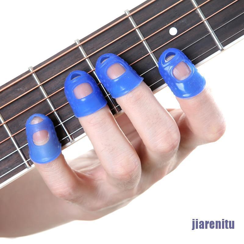 Set 4 Miếng Silicone Bảo Vệ Ngón Tay Khi Chơi Đàn Guitar Bass Ukulele