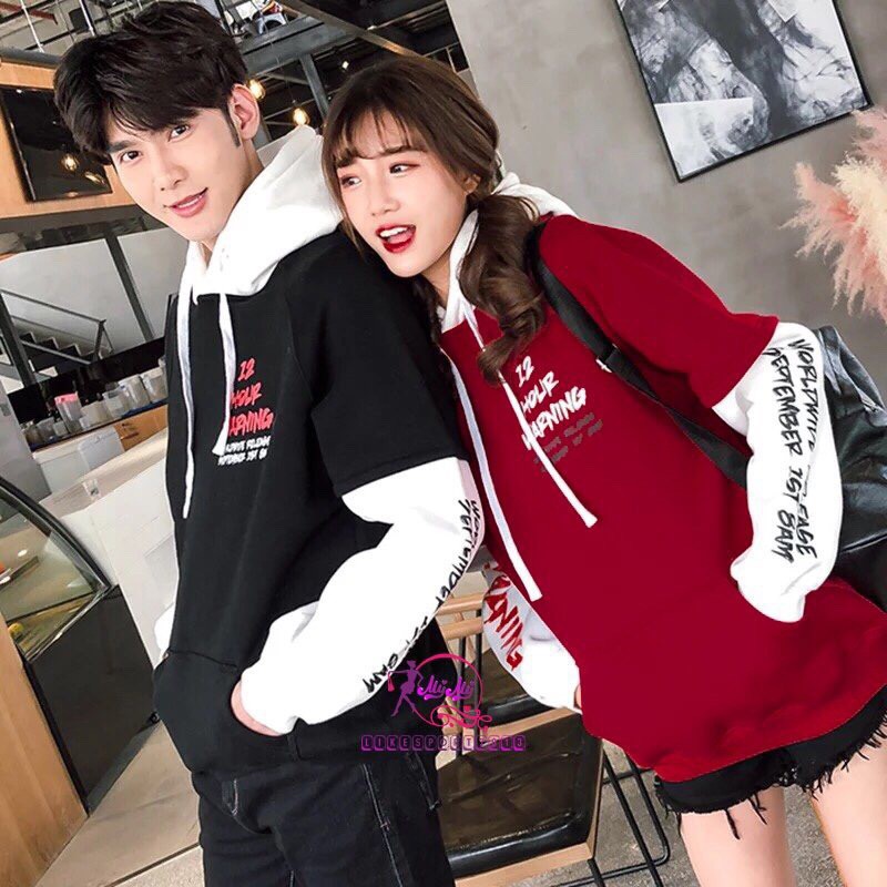 Áo Hoodie nỉ tốt phối tay Trắng Warning | BigBuy360 - bigbuy360.vn