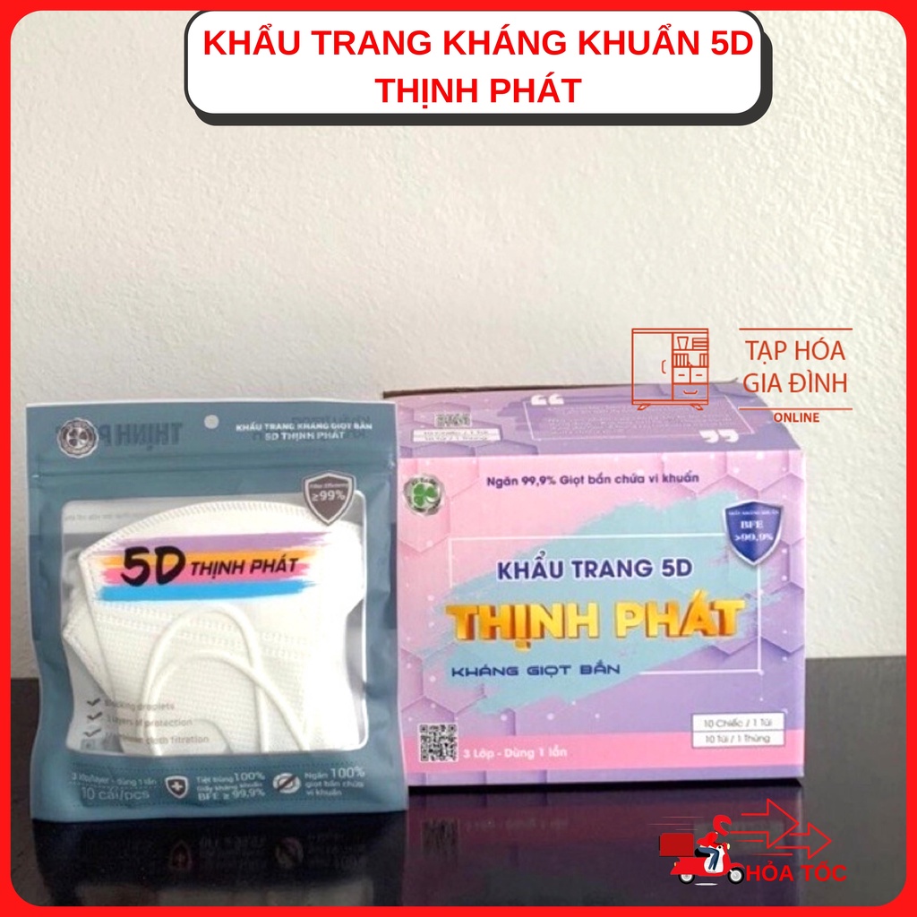 Khẩu trang kháng khuẩn 5d thịnh phát cho người lớn