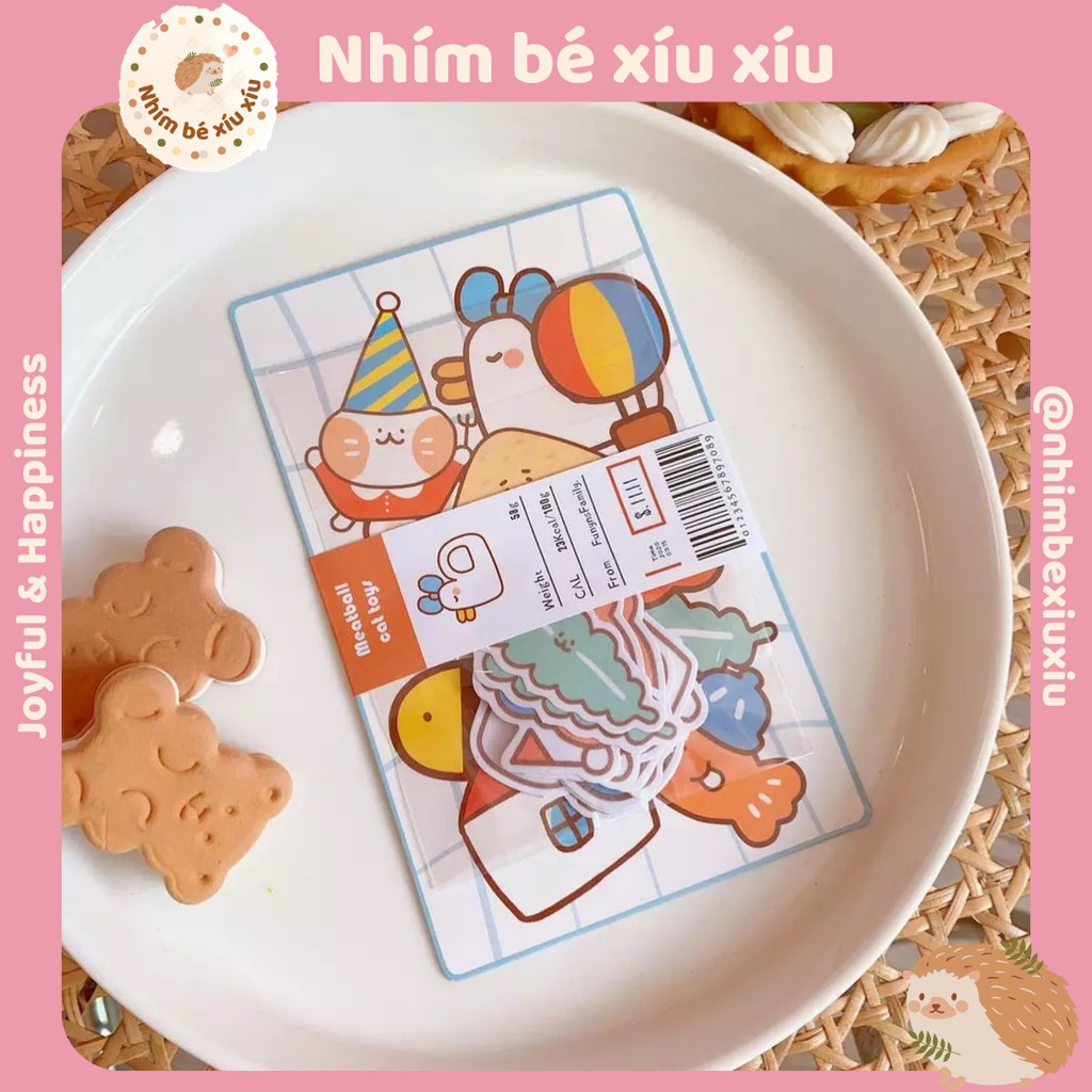 20 miếng dán sticker gấu và hoa quả phong cách HQ nhimbexiuxiu