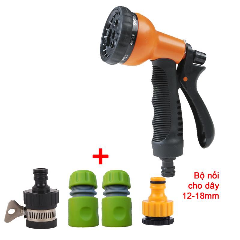 Bộ phụ kiện tưới cây, Rửa xe 8 chế độ VPN-5022, Bộ 5 món Vòi tưới cây 8 trong 1 Nối nhanh 12-16 mm