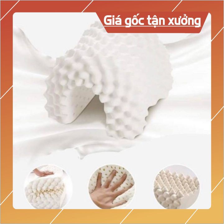 Gối cao su non⚡𝐅𝐑𝐄𝐄𝐒𝐇𝐈𝐏⚡ Gối ngủ cao cấp - từ cao su non tự nhiên - chống thoái hóa đốt sống cổ