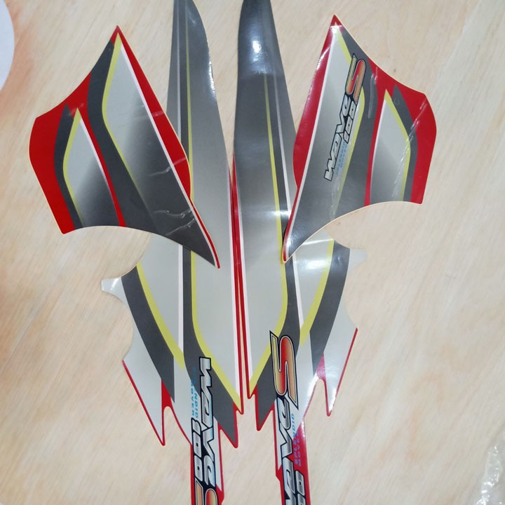 Bộ tem Màu Đỏ Xám Xe Wave S100