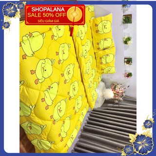 Free ship Chăn phao trần bông dày 1m8x2m hình vịt vàng