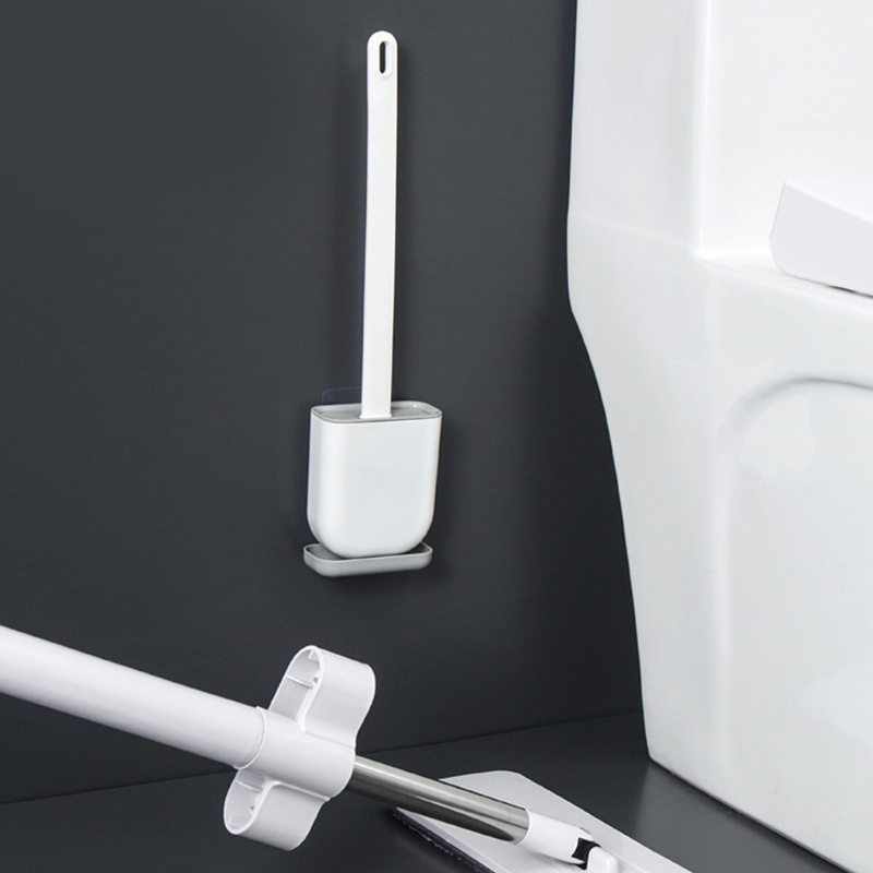 Bàn Chải Cọ Bồn Cầu Đầu Phẳng Gắn Tường Bằng Silicone