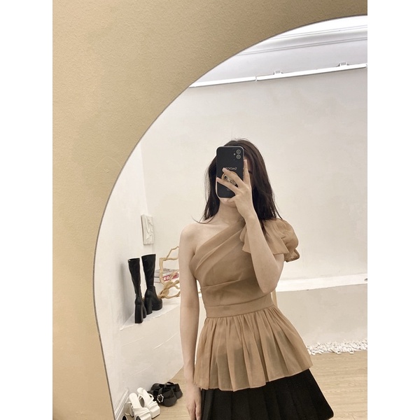 (SẴN) Áo lệch vai có nơ M35