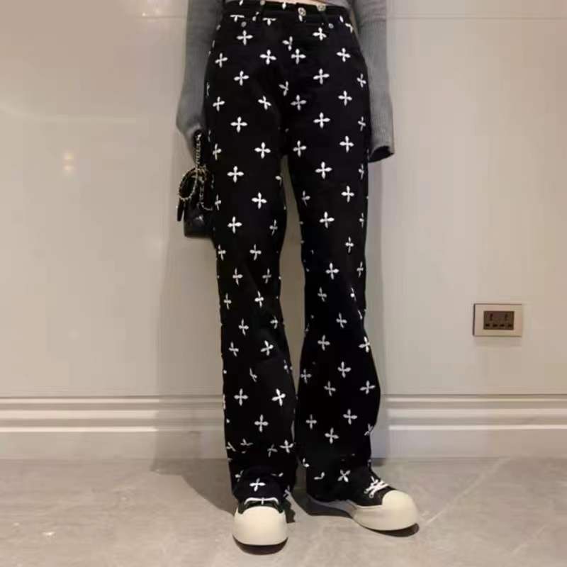 Quần Jeans Ống Rộng Lưng Cao Phong Cách Hong Kong Cổ Điển Thời Trang Mùa Xuân Cho Nữ 2023