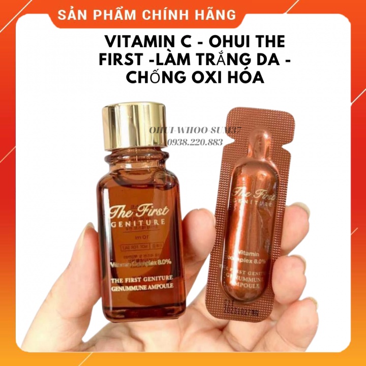 ⚡hàng mới⚡VITAMIN COMPLEX 8.0% OHUI THE FIRST GENITURE GRNUMMUNE AMPOULE_trắng da mờ thâm