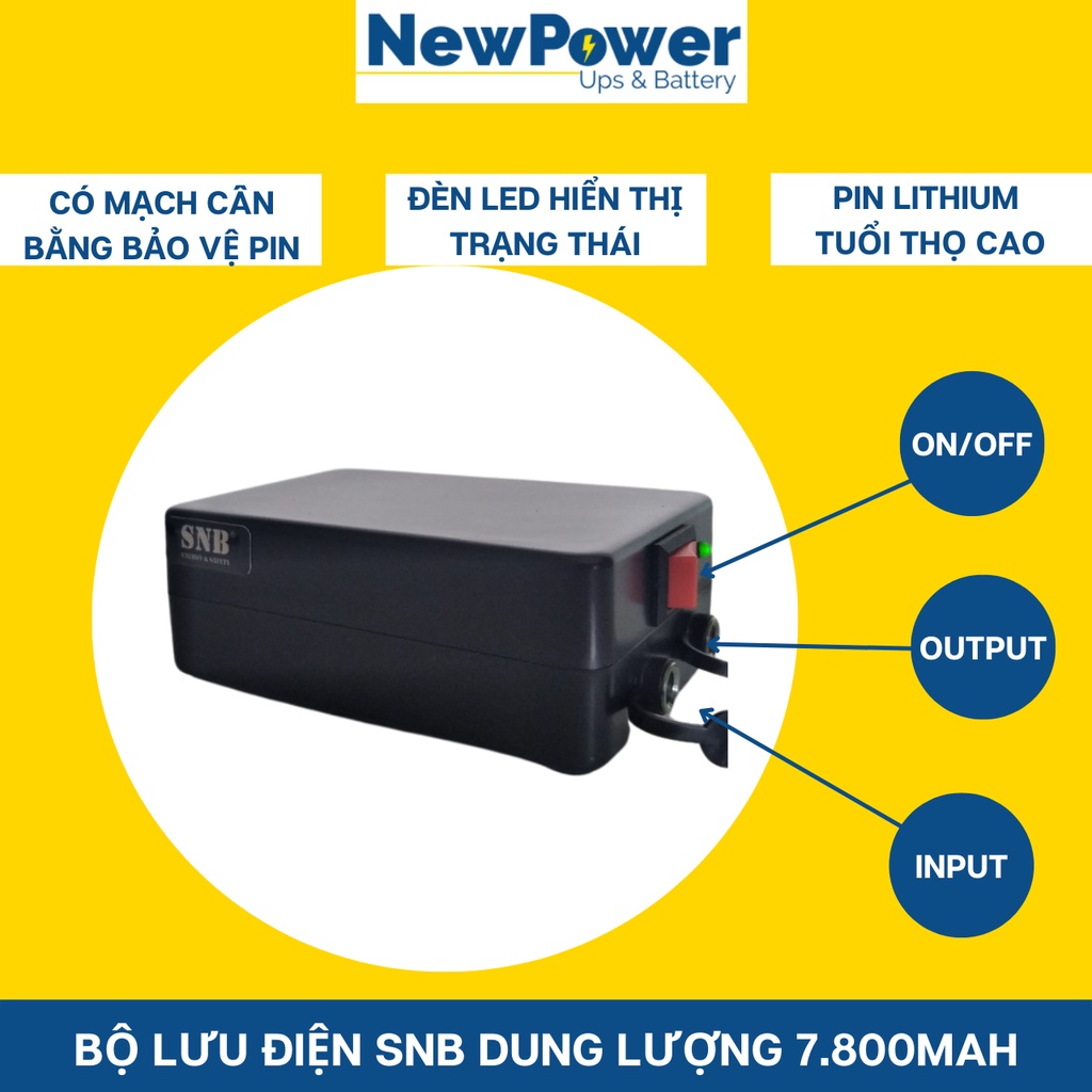 Bộ lưu điện gia đình,dung lượng pin 7800mAh, UPS 12V cho camera, wifi.., mới 100%,BH 12 tháng, xuất xứ VN