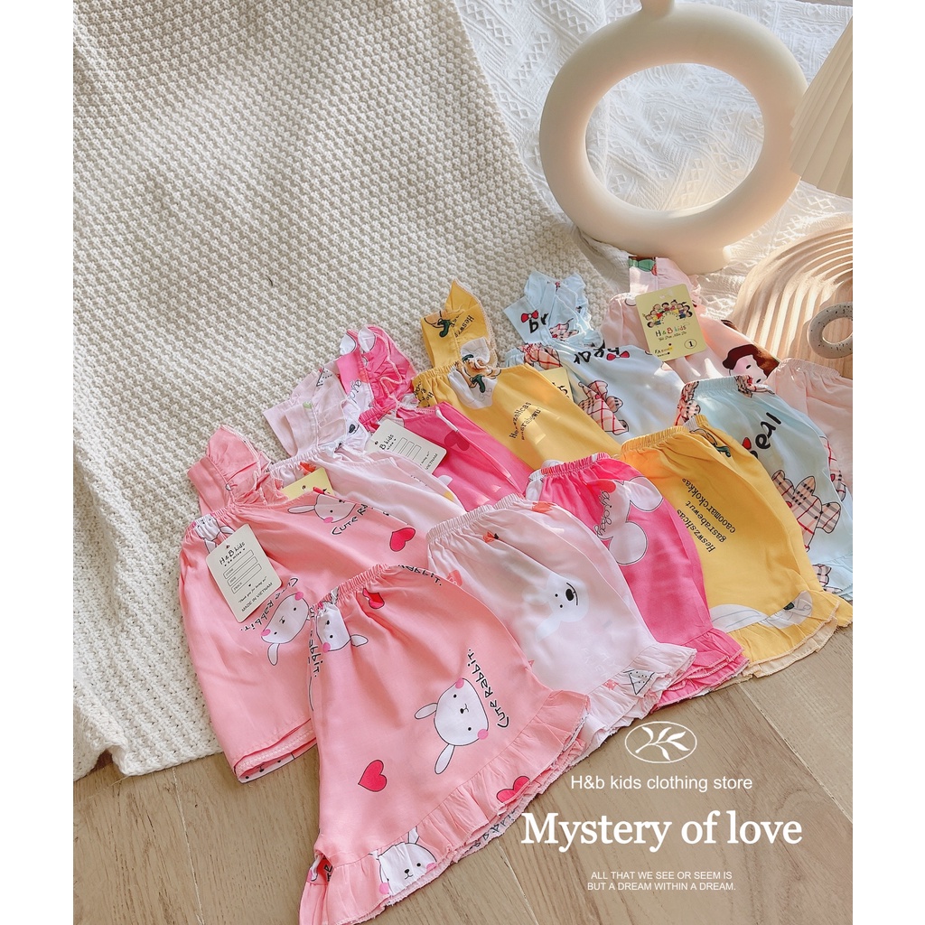 Đồ Bộ Tole Lanh 2 Dây Bé Gái 6-18kg Chất Mát Hoạ Tiêt Siêu Xinh, Đồ Bộ 2 Dây Cánh Tiên Mặc Nhà Cho Bé - AN.KID