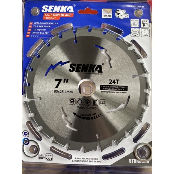 LƯỠI CẮT GỖ 180 MM 24 RĂNG SENKA