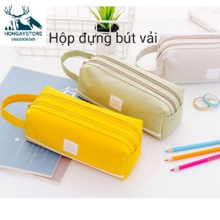 Hộp đựng bút vải 2 ngăn 4 màu cho bé