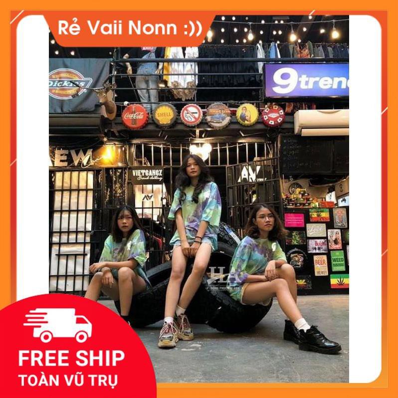 áo phông loang nhóm phản quang (nhận in theo yêu cầu) Áo loang unisex nam nữ tay lỡ nhóm lớp đồng phục phản quang 7 màu | BigBuy360 - bigbuy360.vn