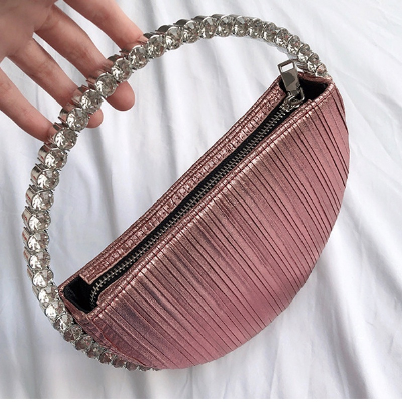 Túi Xách Tote Hình Tròn Đính Kim Cương Phong Cách Thời Trang Dành Cho Nữ