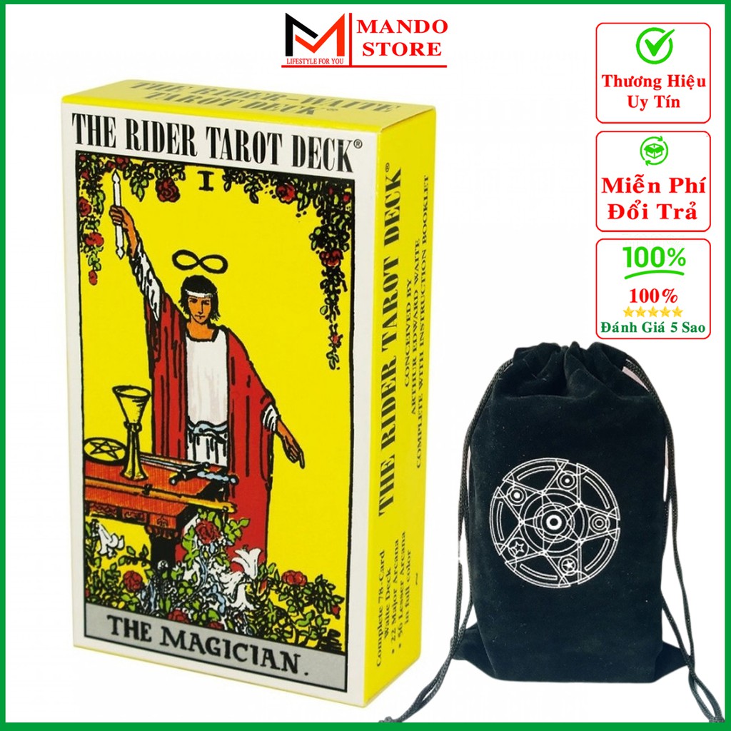 Bộ Bài Bói Tarot The Deck Rider Size Nhỏ 6.5x10Cm Phiên Bản Waite Cao Cấp –Tặng Kèm Túi Đựng Bài Bói