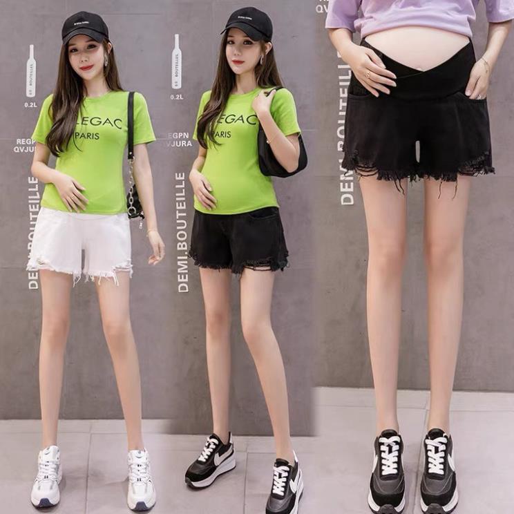 Quần sooc bầu cạp chéo vải kaki co giãn❤️quần bầu có chun điều chỉnh❤️đùi bầu size s~2xl❤️