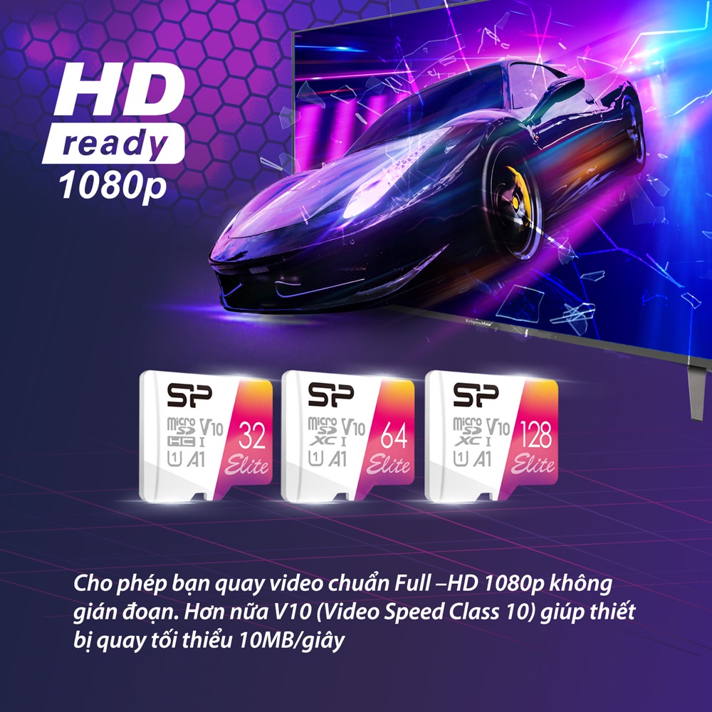 Thẻ nhớ Micro SD cho Camera điện thoại 32GB/64GB/128GB Silicon Power tốc độ cao 100MBs Class 10 UHS-I U1 | BH 5 năm