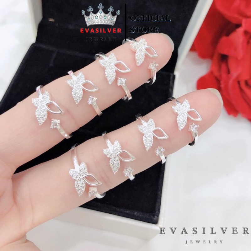Nhẫn hở free size hình cánh bướm chất liệu bạc ta sang trọng nữ tính