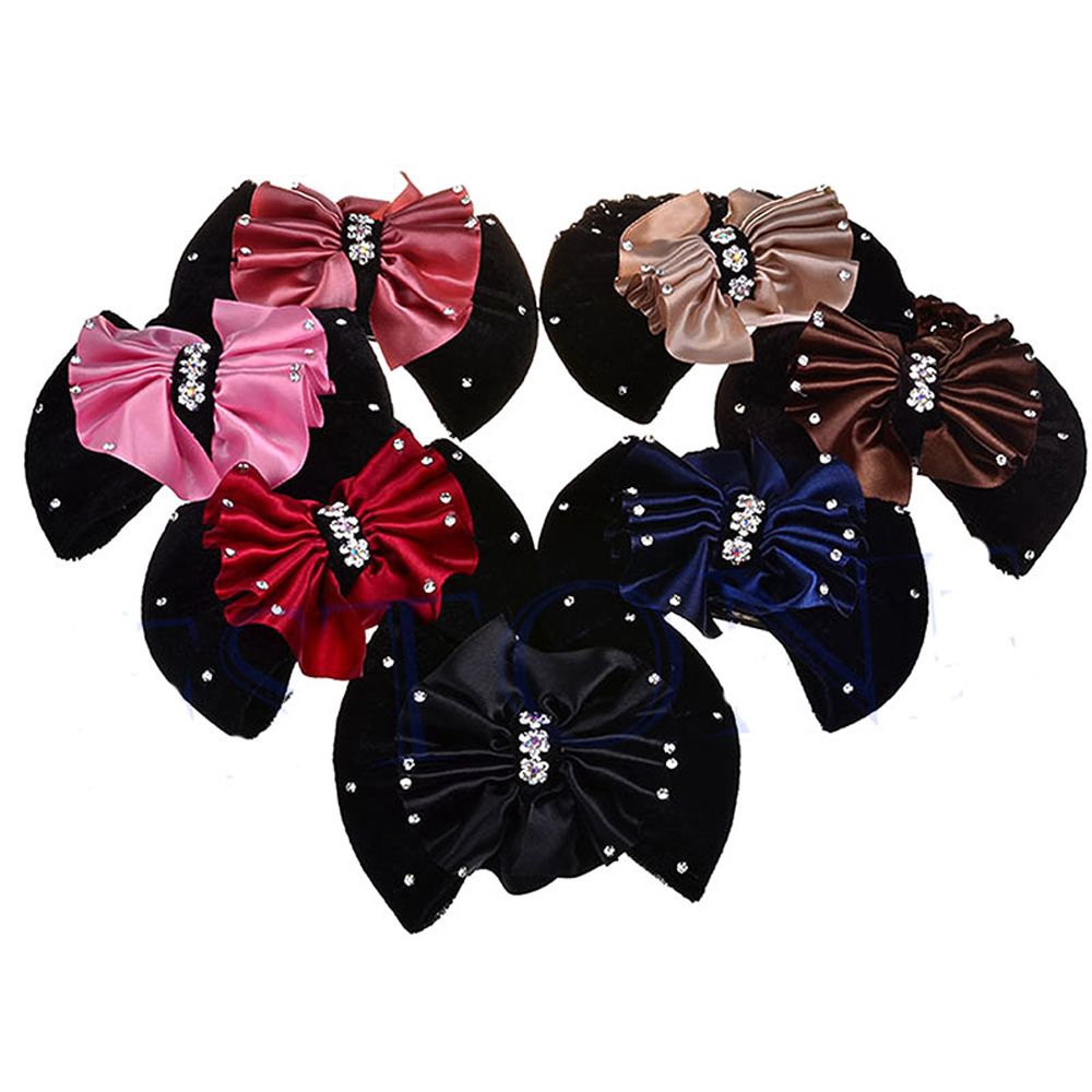 Kẹp tóc hỗ trợ búi đính nơ vải satin xinh xắn thời trang dành cho nữ