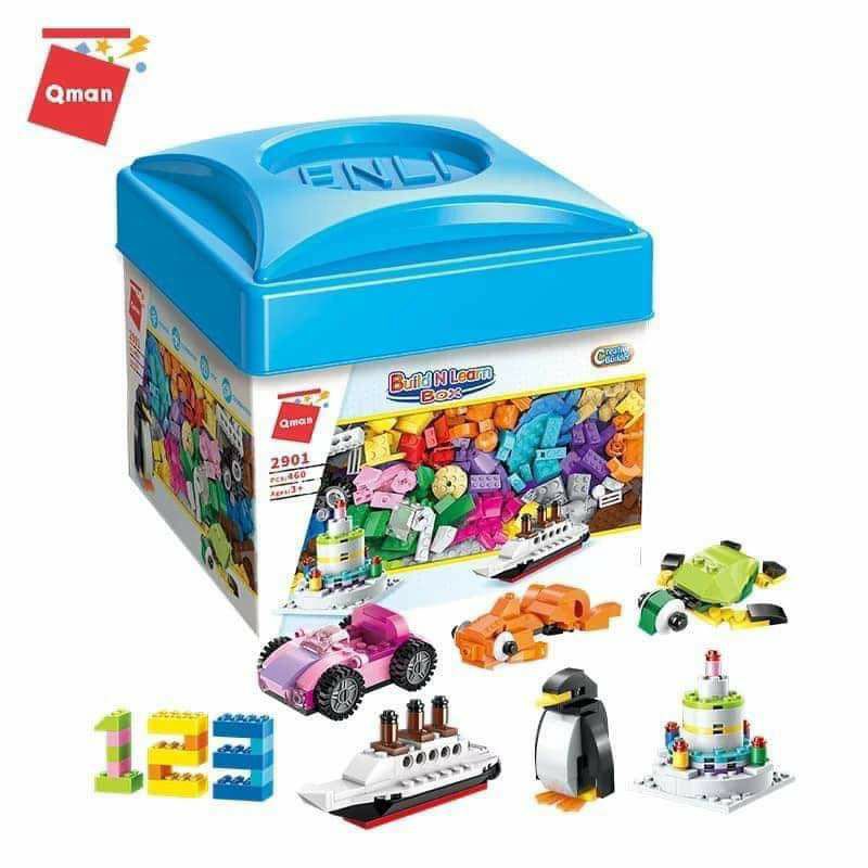 Qman hộp gạch sáng tạo cơ bản 460 chi tiết cho bé( 2901)