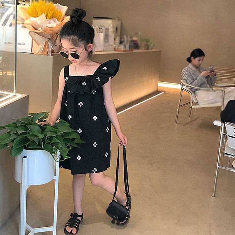 Đầm Bé Gái Đầm Công Chúa Không Tay In Hoa Kiểu Hàn Quốc Thời Trang Mùa Hè Se7en