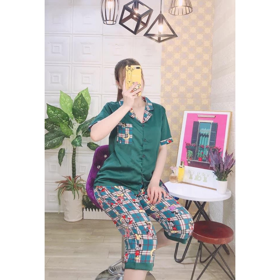 Pizama lụa satin phối lững | BigBuy360 - bigbuy360.vn