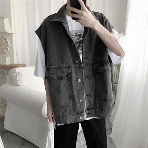 Áo Khoác Denim Không Tay Dáng Rộng Thời Trang Hàn Quốc 2019 Dành Cho Nam