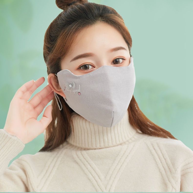 Set 3 Mặt Nạ cotton Dày Dặn Giữ Ấm Thoáng Khí Chống Gió Mùa Thu Đông Cho Nam Và Nữ