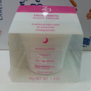 ZA - KEM DƯỠNG ẨM LÀM TRẮNG DA BAN ĐÊM TRUE WHITE NIGHT CREAM– 40G
