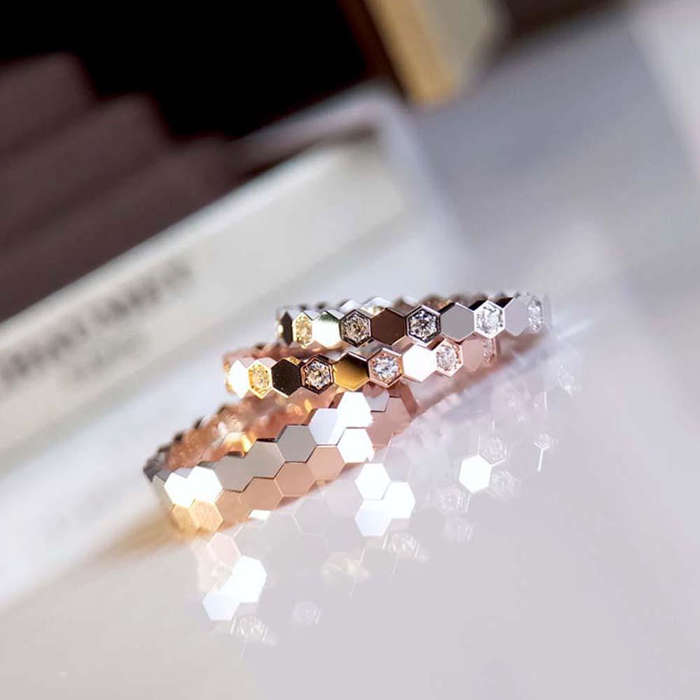 Nhẫn Tổ Ong Dát Khảm Đá Đơn Giản Lãng Mạn|Trang Sức Thời Trang Cho Nam