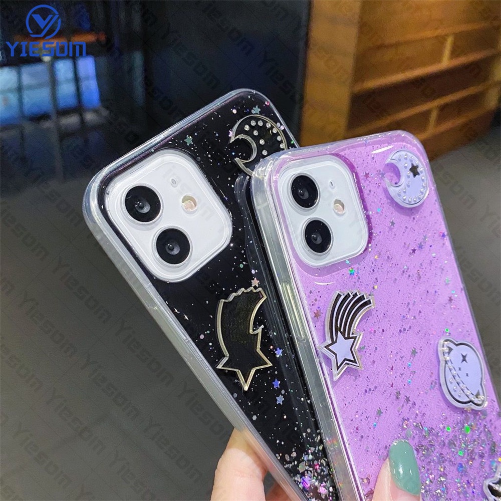 Ốp Điện Thoại Silicon Mềm Trong Suốt Hình Hành Tinh Lấp Lánh Sang Trọng Cho iPhone XS Max XR X 8 7 6 6S Plus SE 2020