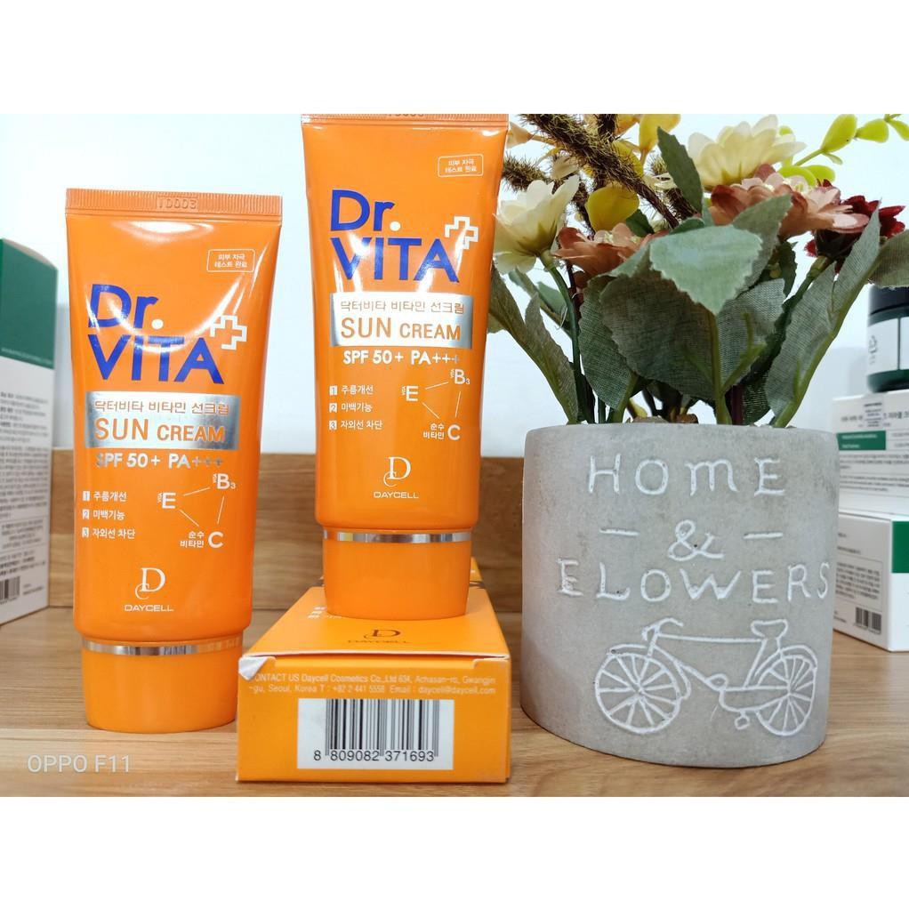 Kem chống nắng dược mỹ phẩm nâng tone Hàn Quốc Daycell Dr.Vita Spf50/PA++++ 50ml