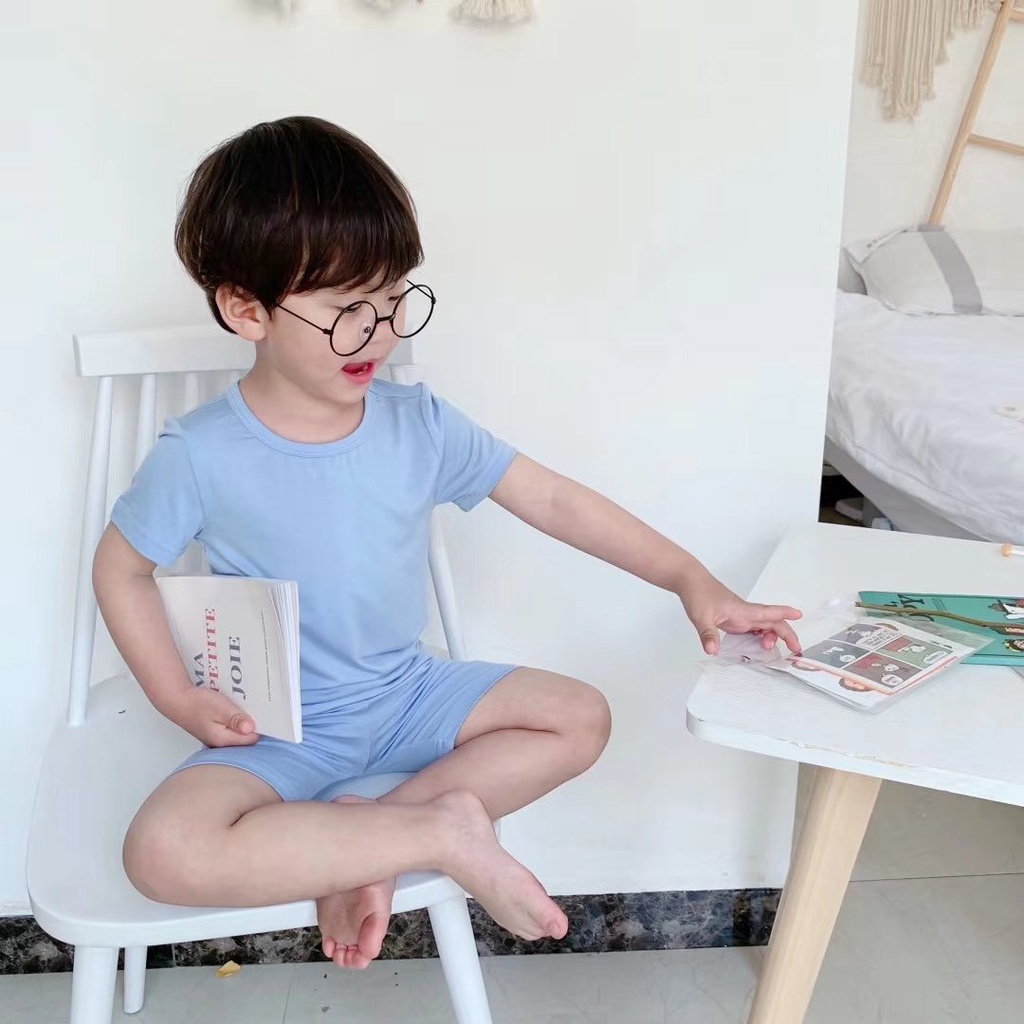 Set bộ đùi trơn vải mềm đơn màu cho bé S722. &lt; FOM NHỎ HƠN 1 SIZE]