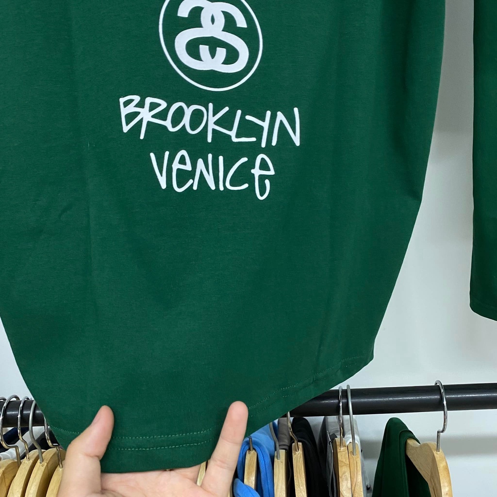 Áo thun xanh lá unisex nam nữ stussy , cotton 2c form rộng thoáng mát - GAHO SHOP